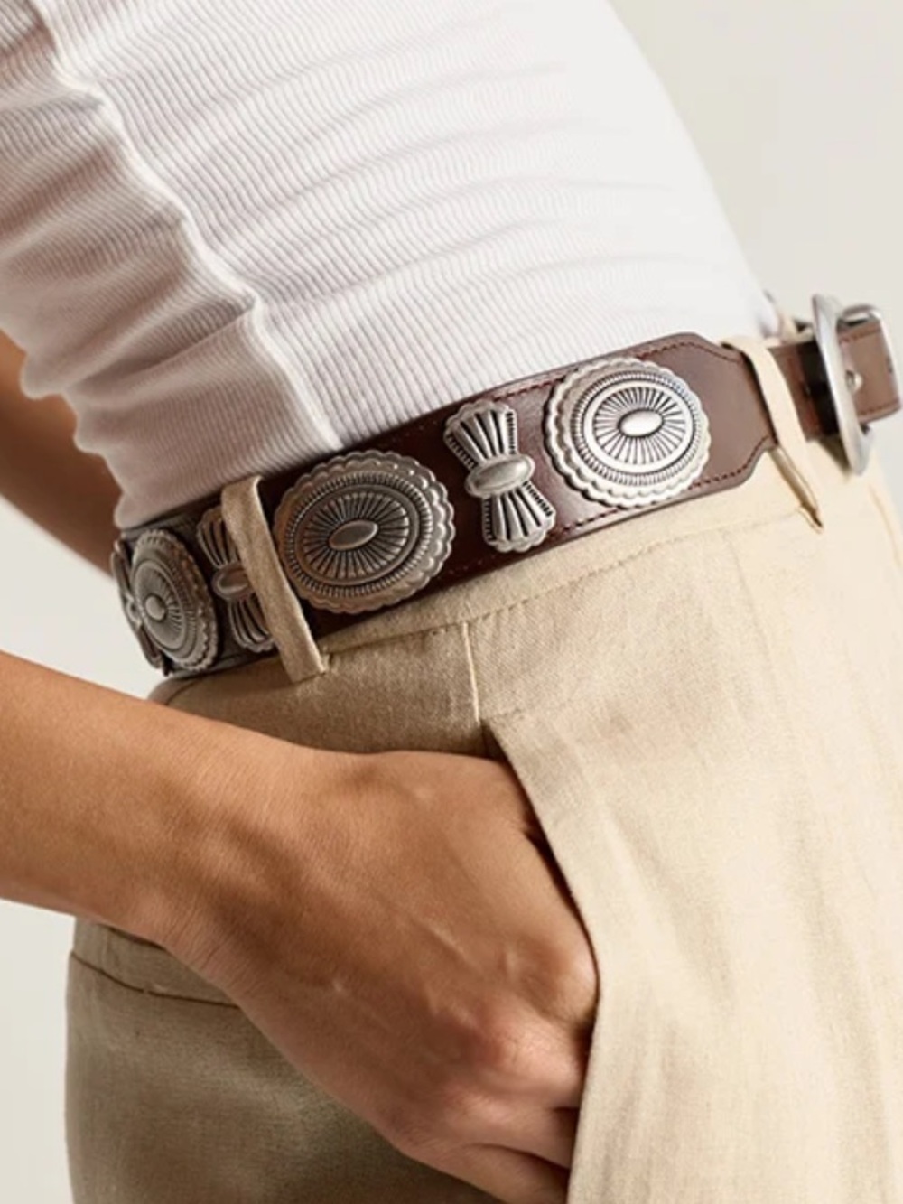 Linea Pelle Ainsley Belt Walnut